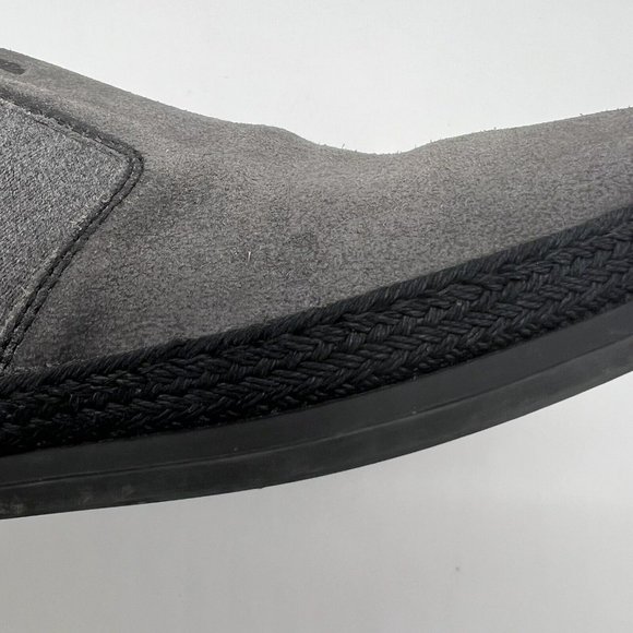 Tod’s Men's Elastico Gomma Rafia Suede Slip-Ons Gray Size 9.5 Rubber Sole - Picture 4 of 8